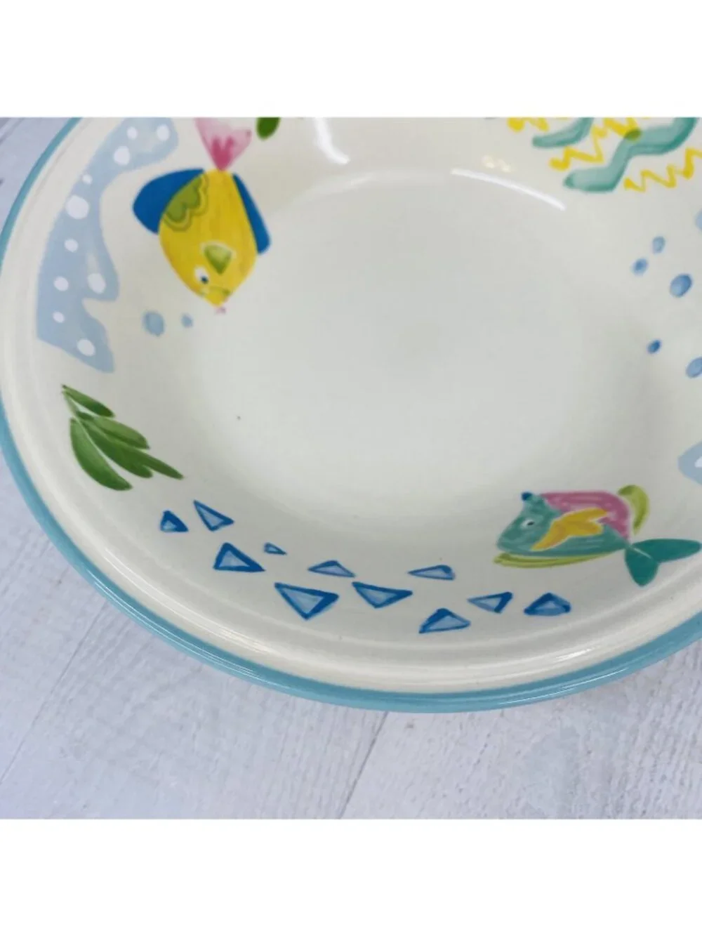 Studio Nova BARRIER REEF Y2310 Fish Aqua Tim Stoneware Soup Cereal Bowls Set 4